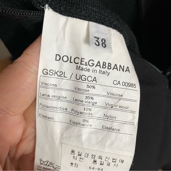 Dolce & Gabbana Black Knee Length Black Pencil Skirt - Picture 8 of 9